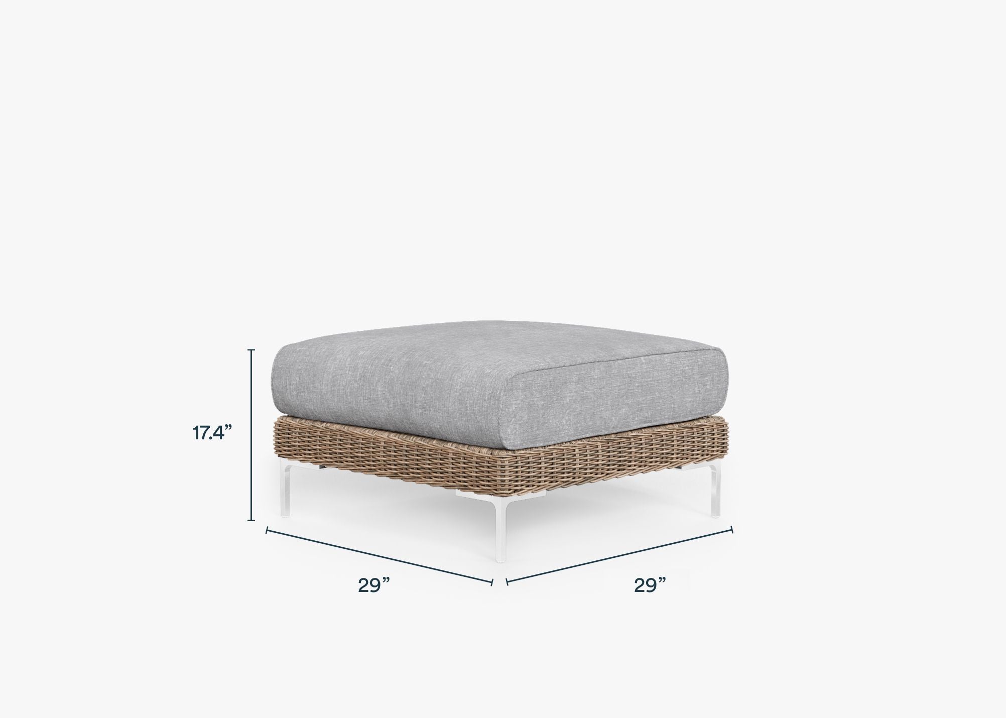 Pouf d'extérieur en osier marron
