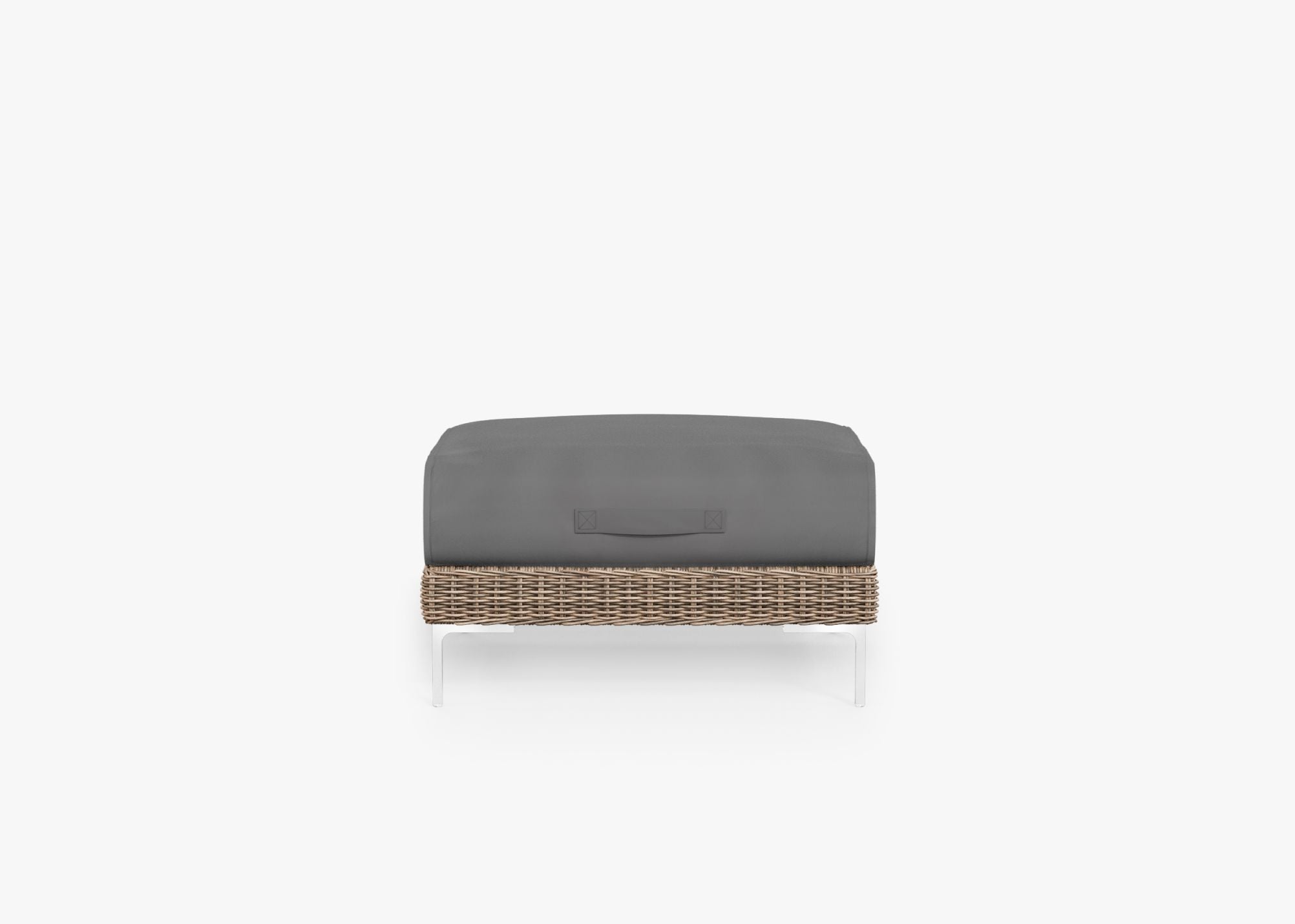 Pouf d'extérieur en osier marron