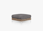 Pouf d'extérieur en osier marron