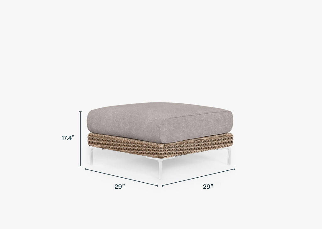 Pouf d'extérieur en osier marron