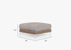 Pouf d'extérieur en osier marron