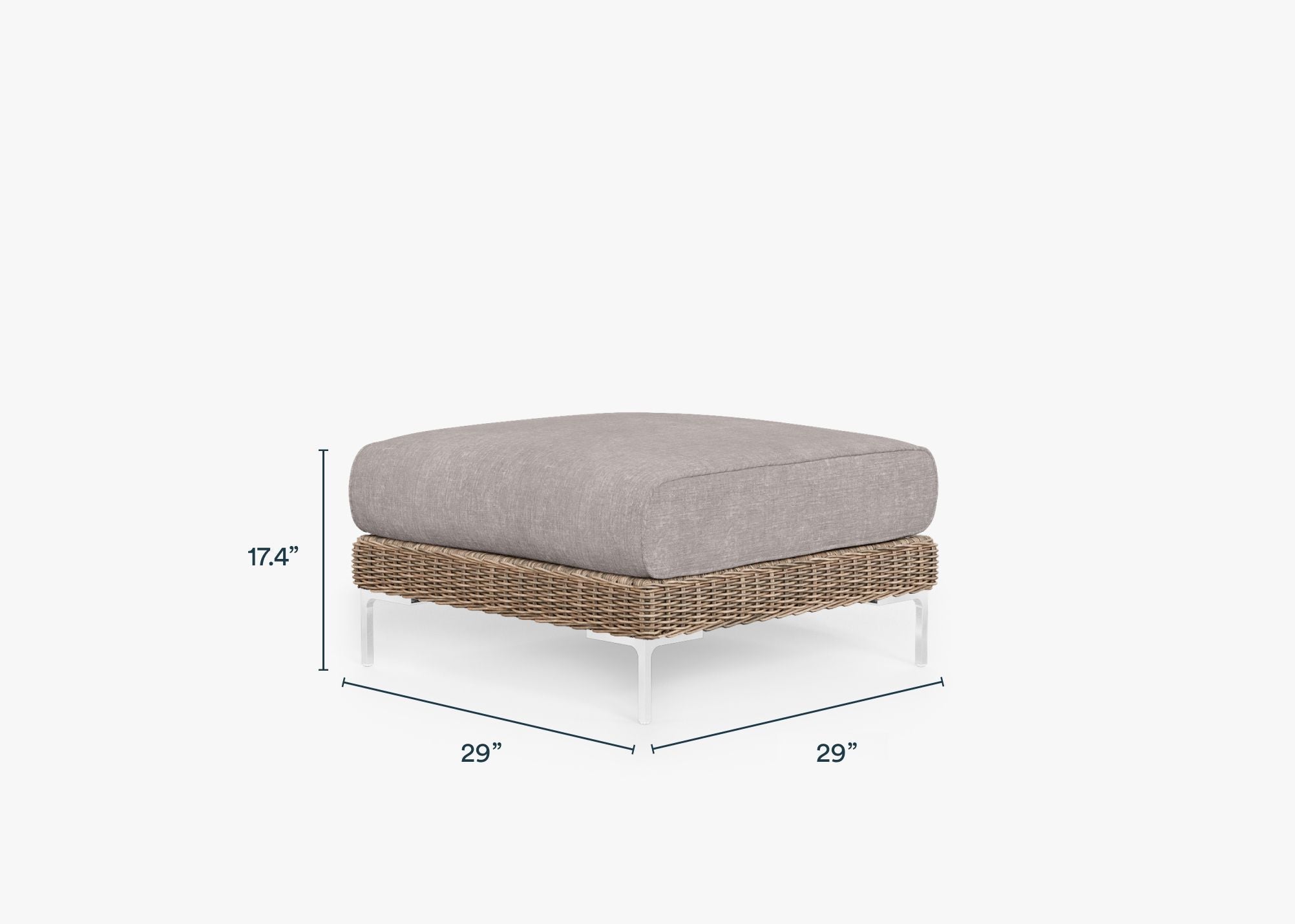 Pouf d'extérieur en osier marron