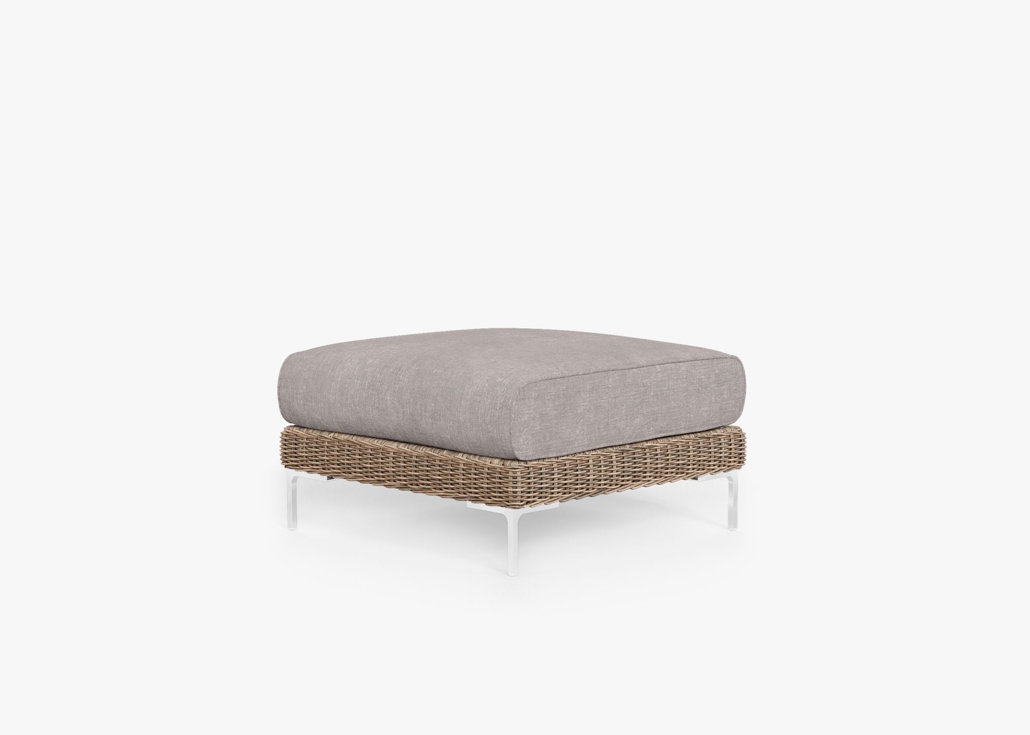 Pouf d'extérieur en osier marron