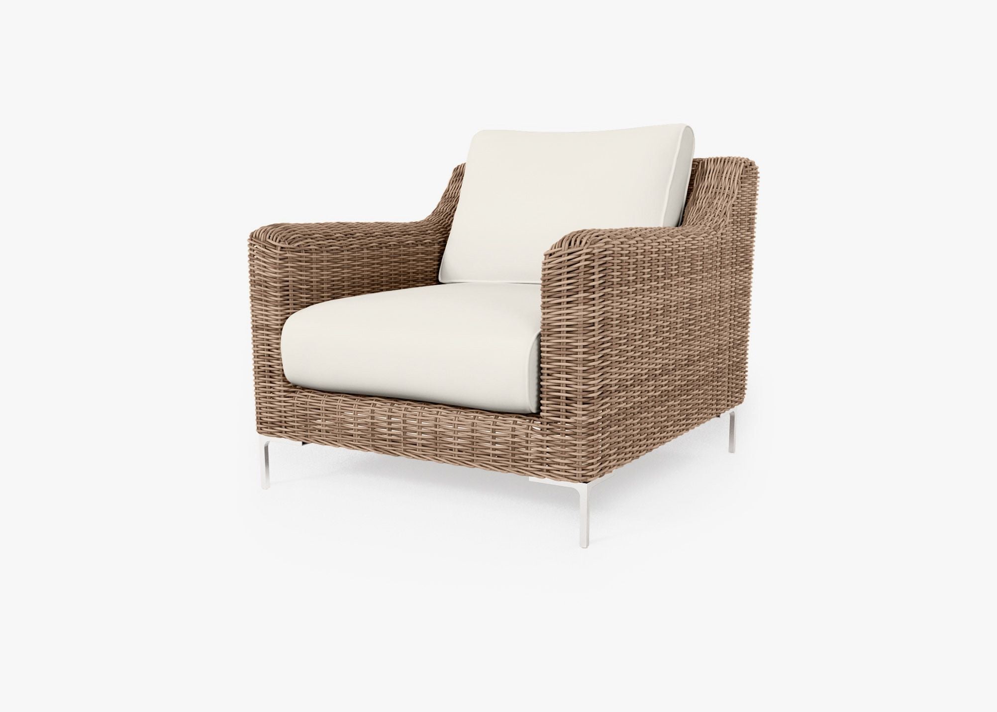 Fauteuil d'extérieur en osier marron