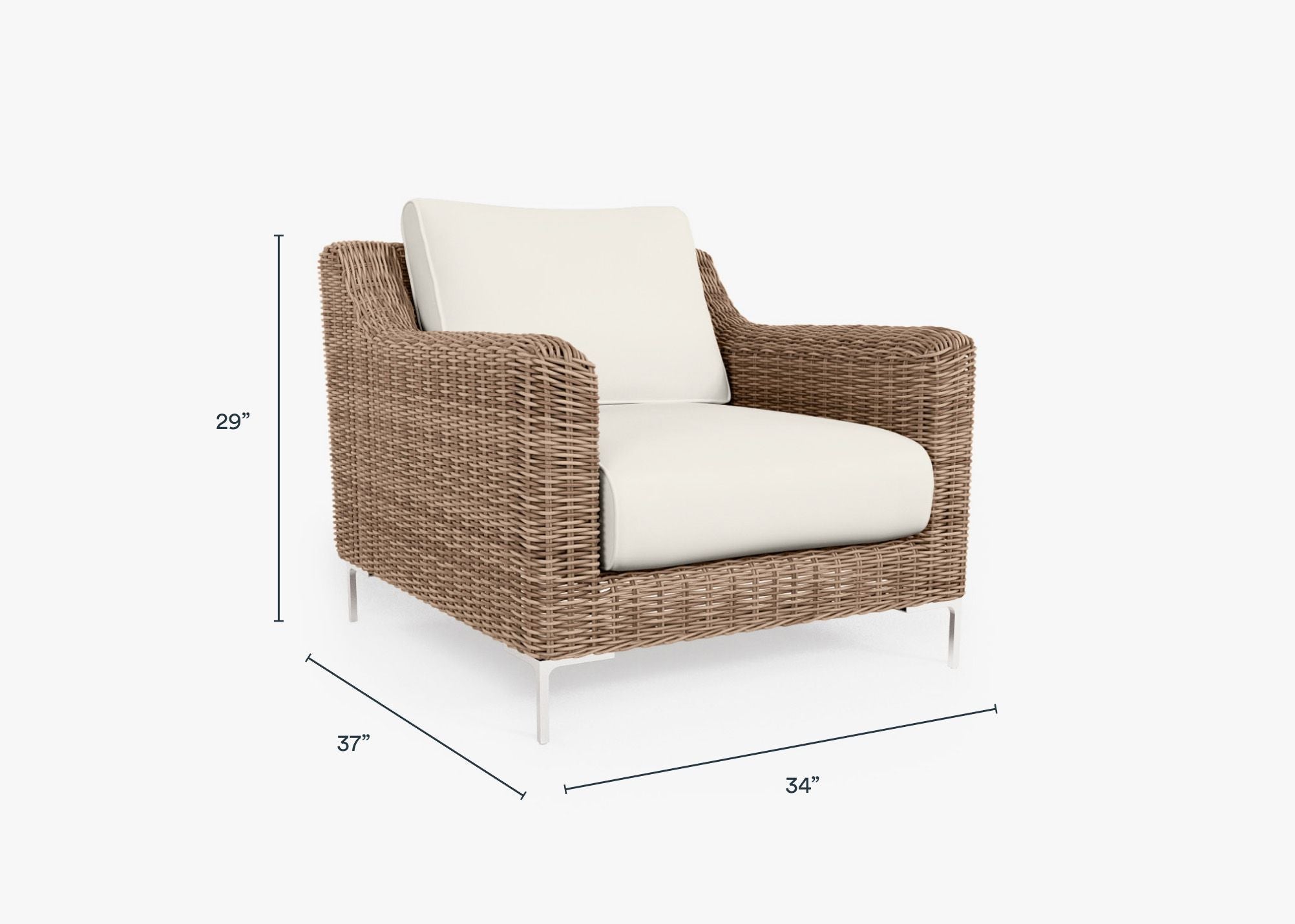 Fauteuil d'extérieur en osier marron
