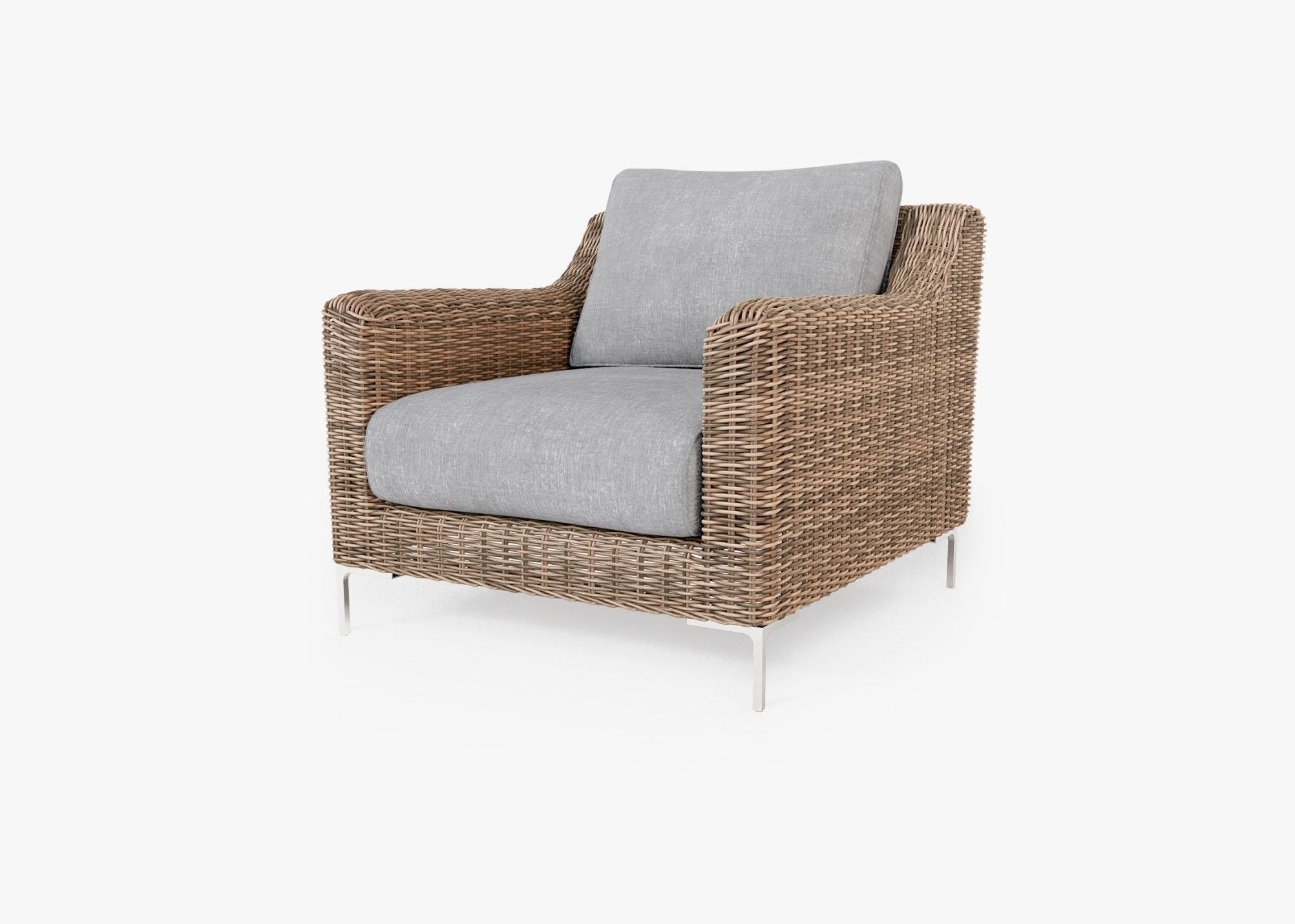Fauteuil d'extérieur en osier marron