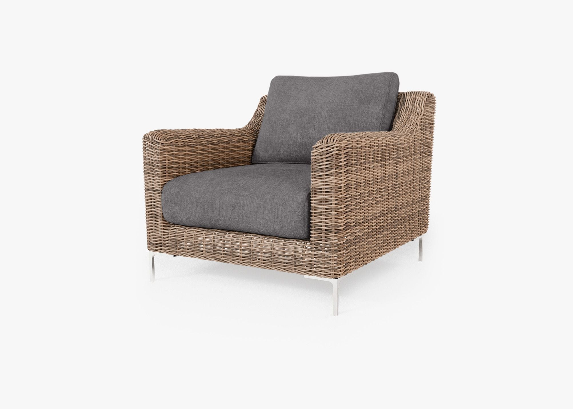 Fauteuil d'extérieur en osier marron