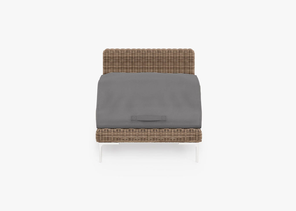 Chaise d'extérieur sans accoudoirs en osier marron