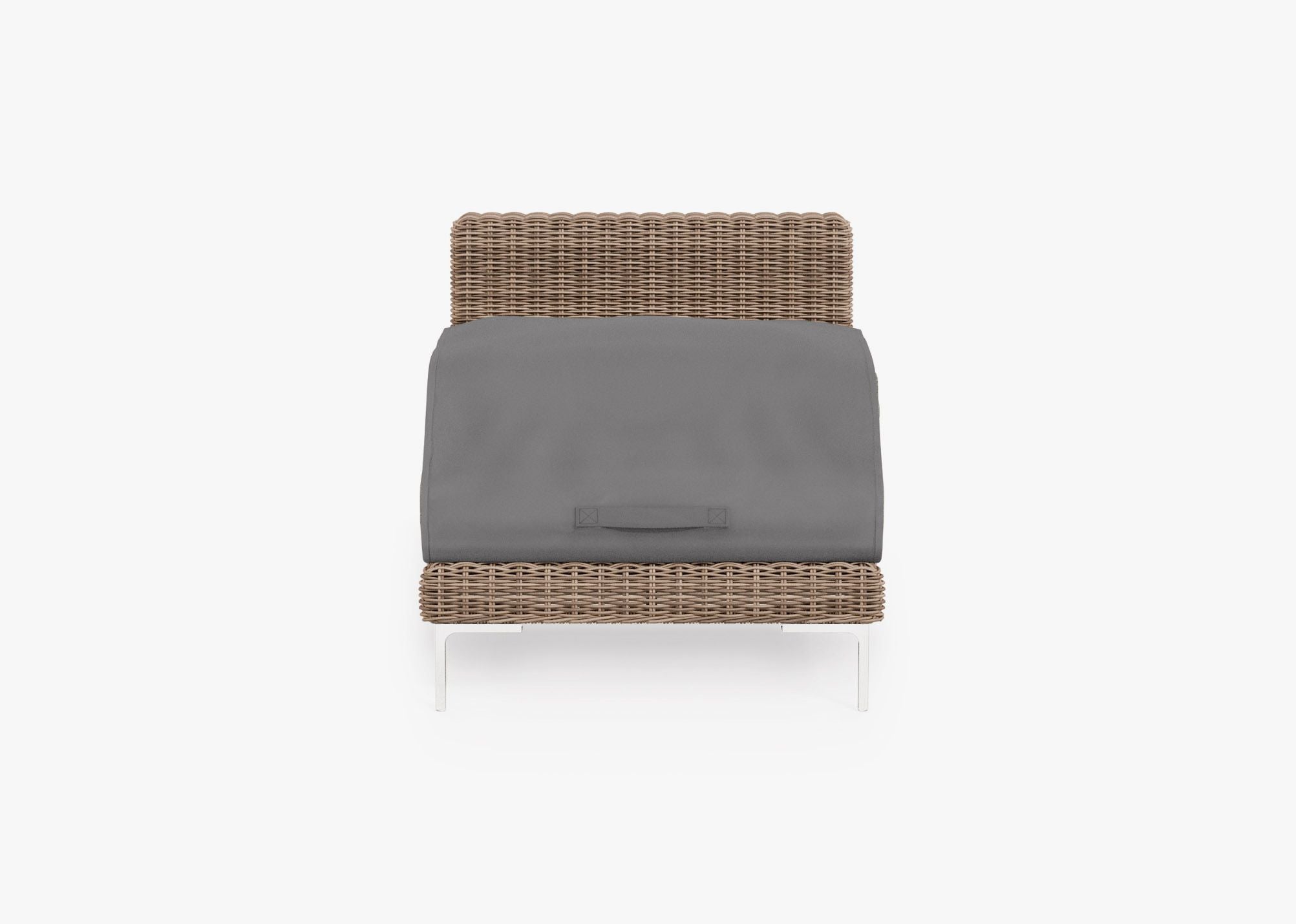 Chaise d'extérieur sans accoudoirs en osier marron