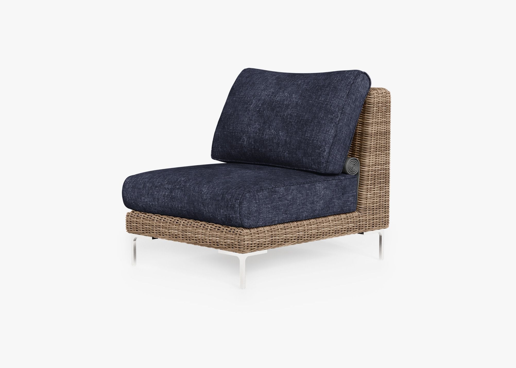 Chaise d'extérieur sans accoudoirs en osier marron