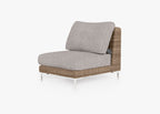 Chaise d'extérieur sans accoudoirs en osier marron