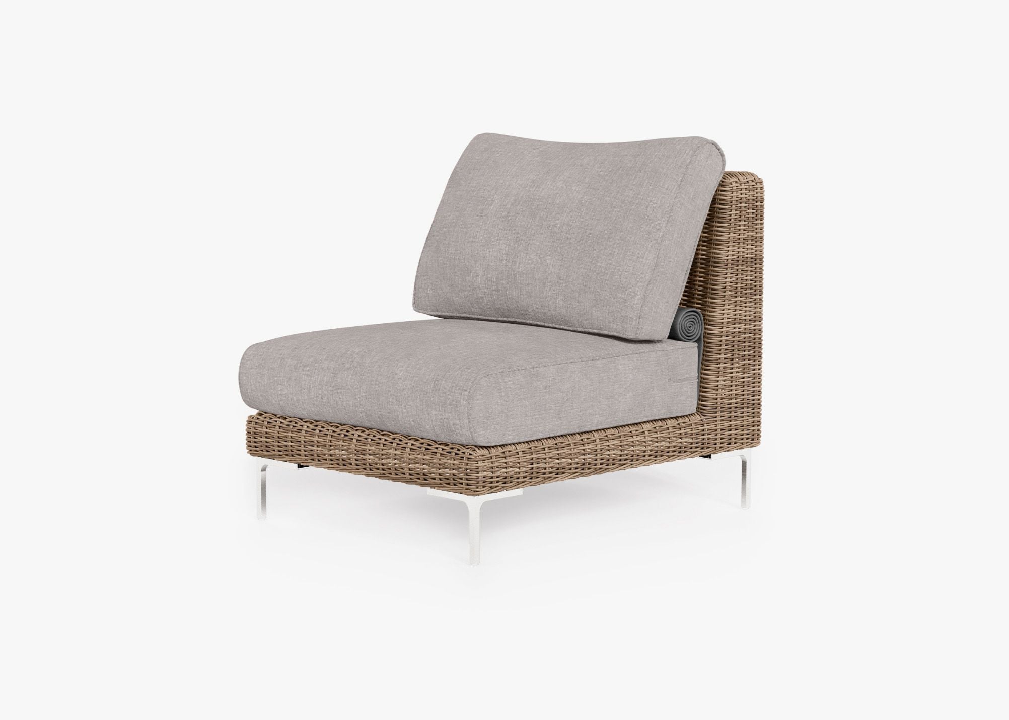 Chaise d'extérieur sans accoudoirs en osier marron