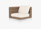 Chaise d'angle d'extérieur en osier marron - Gauche/Droite