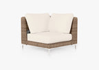 Chaise sectionnelle d'extérieur en osier marron