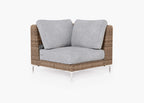Chaise sectionnelle d'extérieur en osier marron