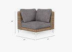 Chaise sectionnelle d'extérieur en osier marron