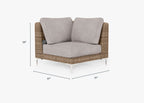 Chaise sectionnelle d'extérieur en osier marron