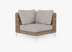 Chaise sectionnelle d'extérieur en osier marron