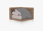 Chaise sectionnelle d'extérieur en osier marron