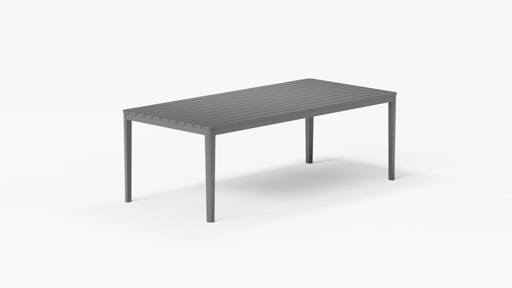 Table à manger rectangulaire d'extérieur en aluminium