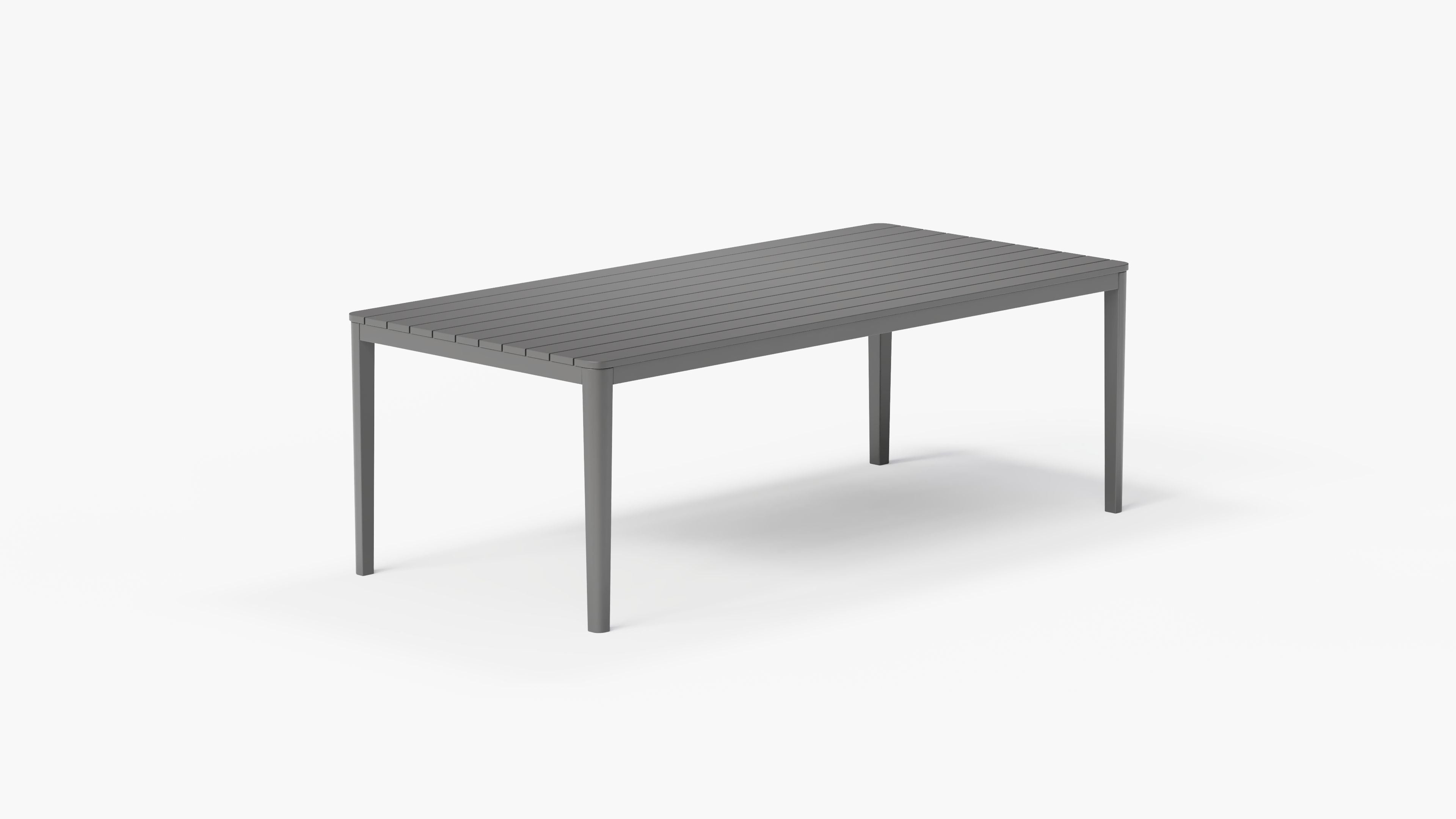 Table à manger rectangulaire d'extérieur en aluminium