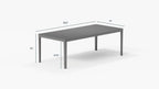 Table à manger rectangulaire d'extérieur en aluminium