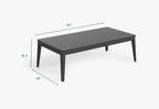 Table basse d'extérieur rectangulaire en aluminium