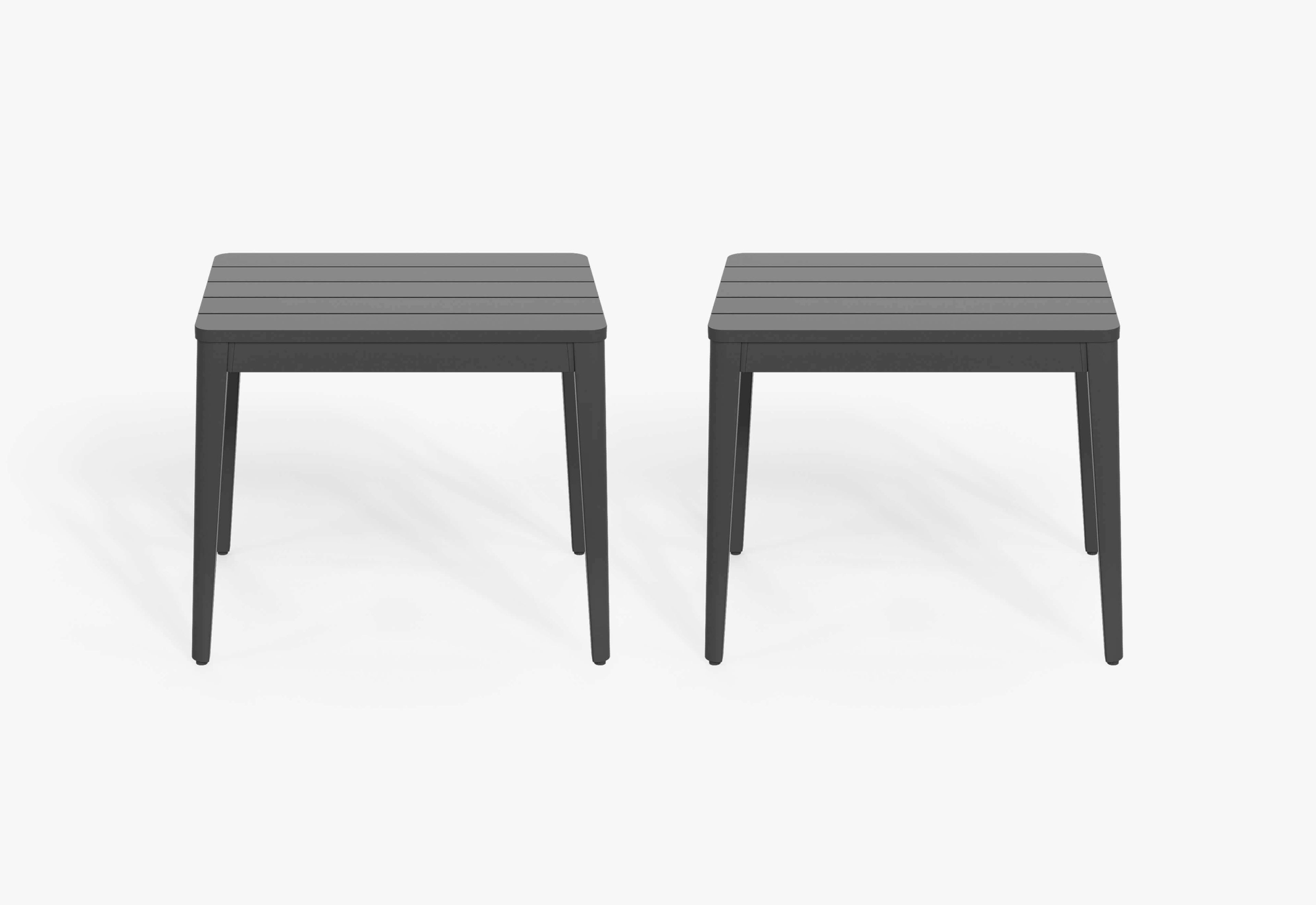 Table d'appoint d'extérieur rectangulaire en aluminium, lot de 2