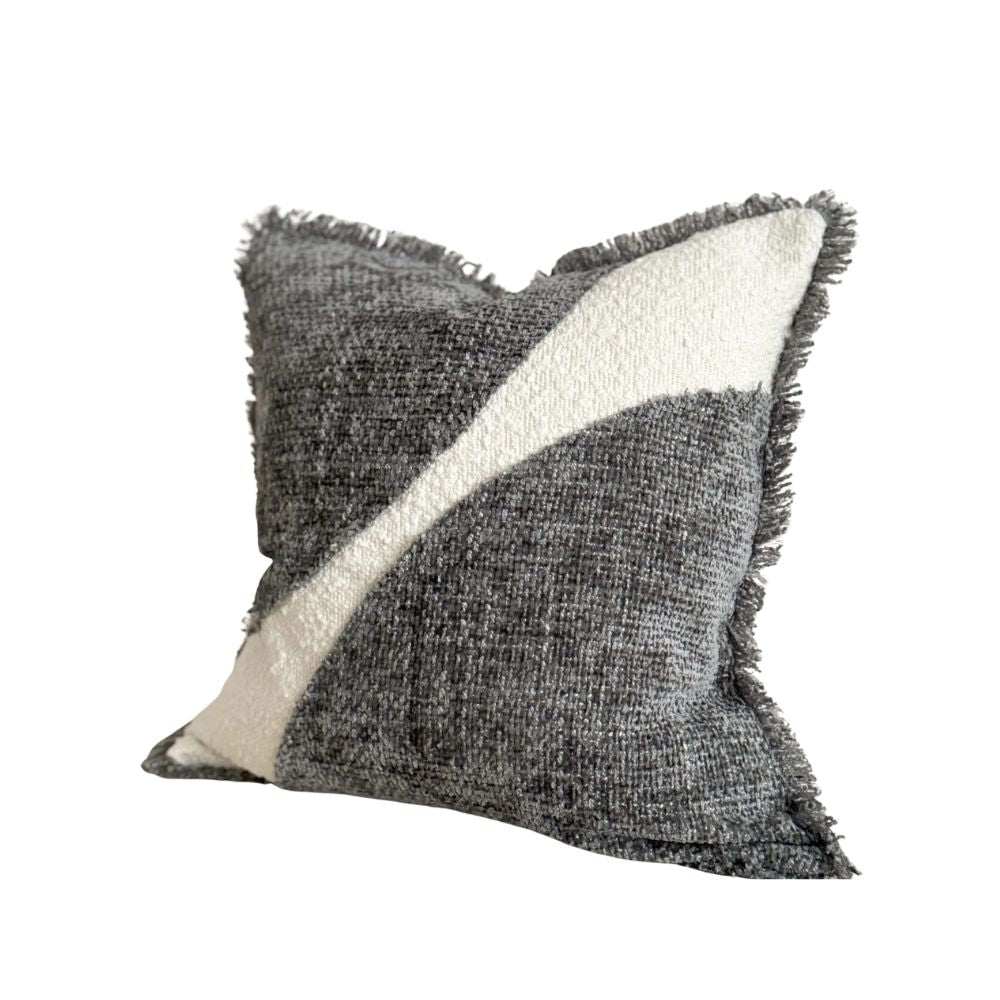 Coussin à franges Sofia couleur anthracite