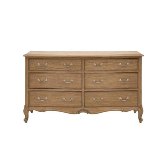 Commode chic à 6 tiroirs, aspect vieilli