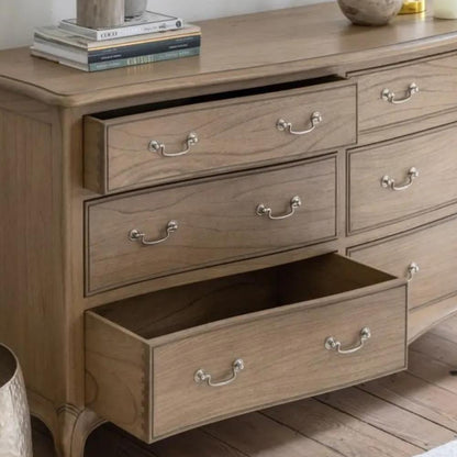 Commode chic à 6 tiroirs, aspect vieilli