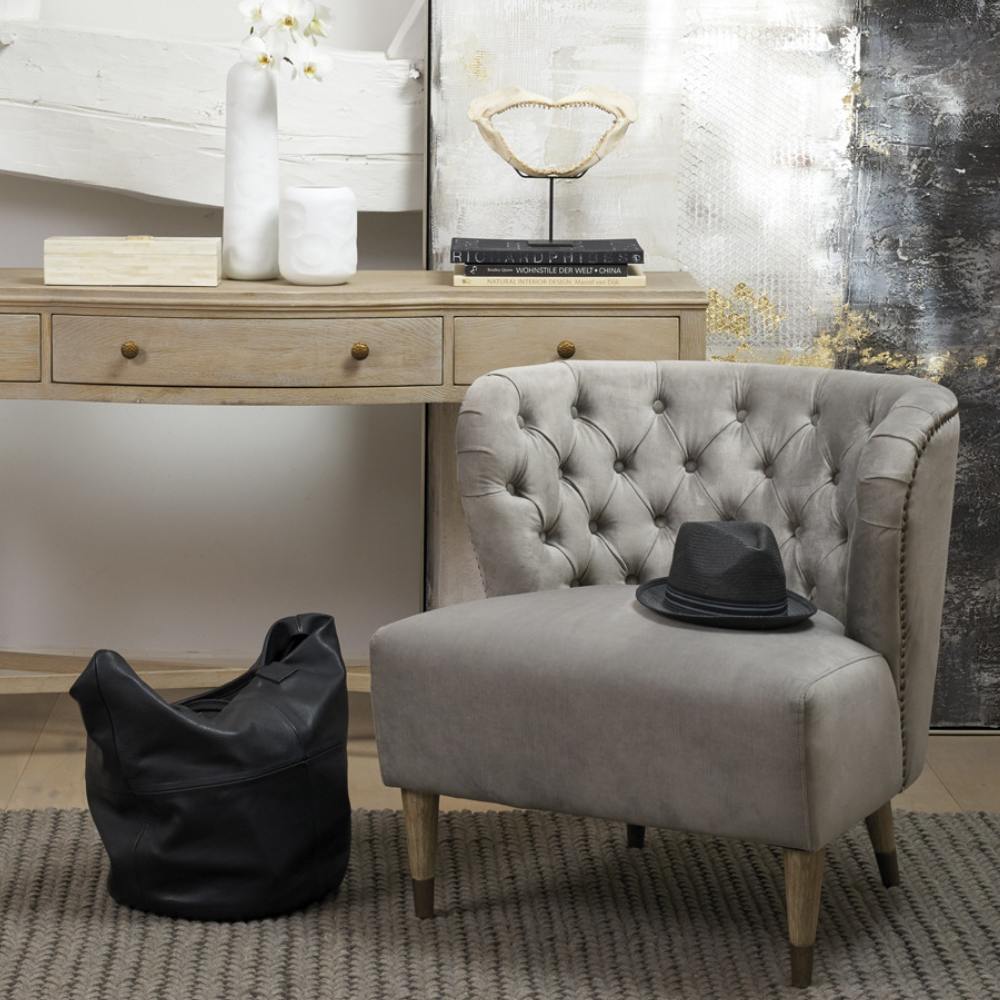 Fauteuil Clarissa en mousse naturelle Blanc d'Ivoire