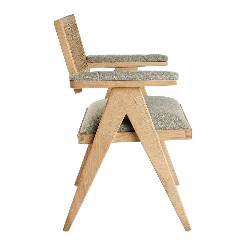 Fauteuil Charles Blanc d'Ivoire - Lin beige et mousse naturelle