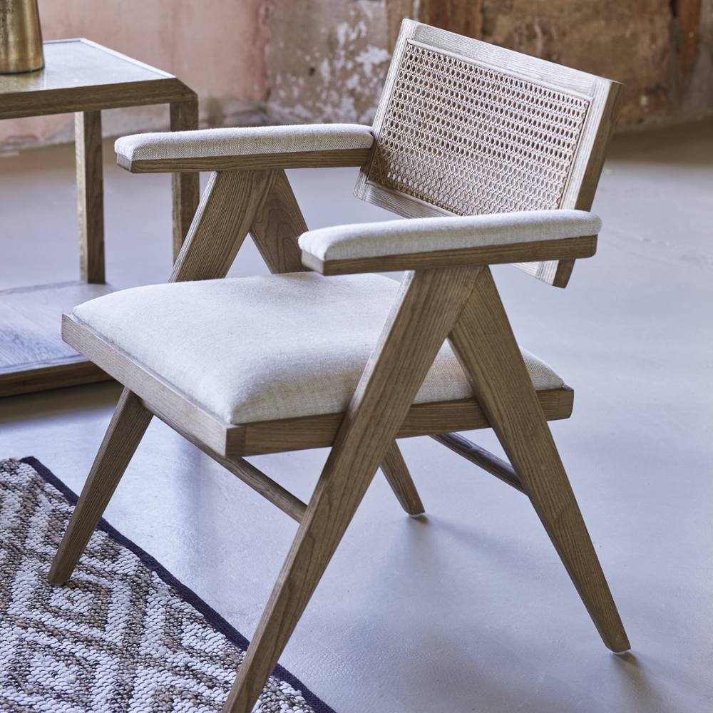 Blanc D'Ivoire Charles - Fauteuil Mousse Naturelle Lin Ecru