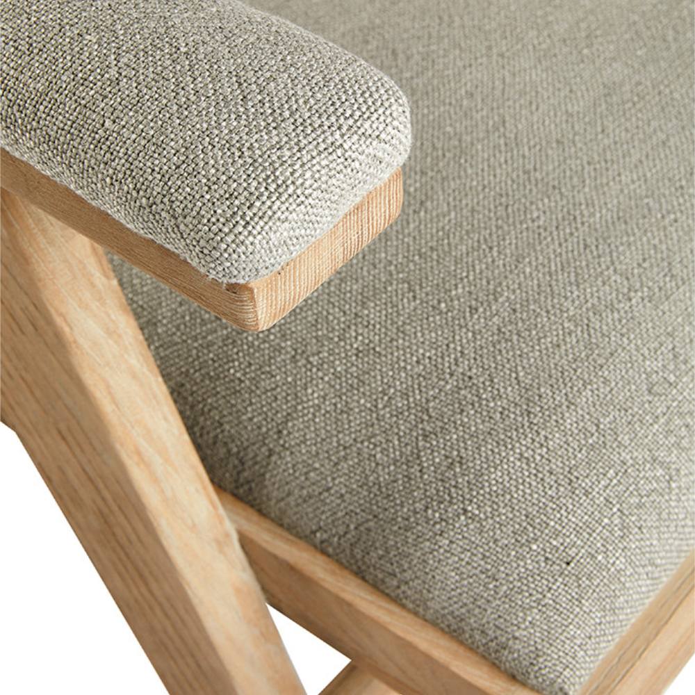 Fauteuil Charles Blanc d'Ivoire - Lin beige et mousse naturelle