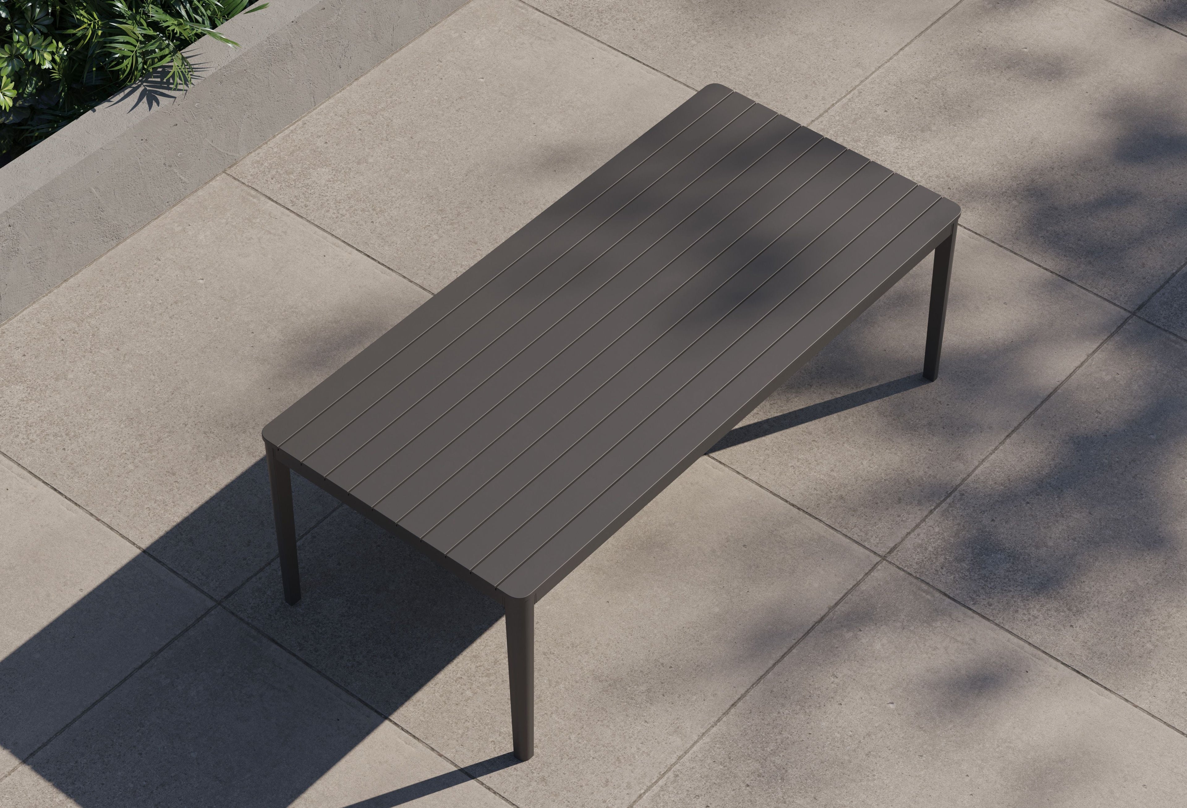 Table à manger rectangulaire d'extérieur en aluminium