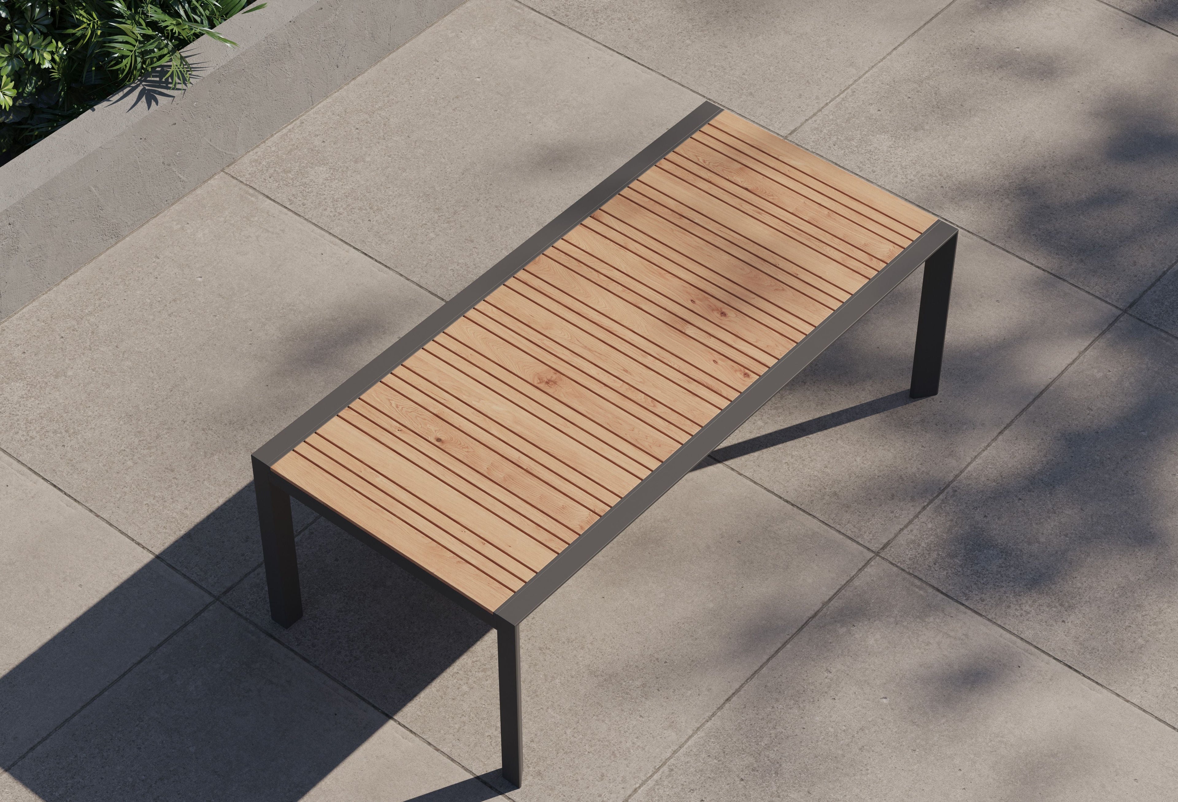 Table à manger extensible d'extérieur en teck et aluminium