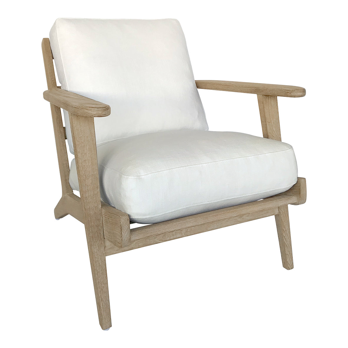 Fauteuil en lin Blanc d'Ivoire Tara