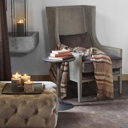 Fauteuil Blanc d'Ivoire Fabien - Velours gris foncé