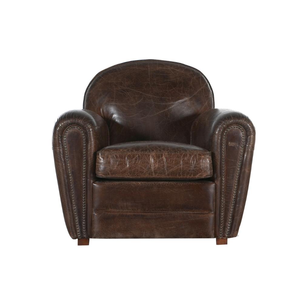 Fauteuil Flamant Burnham en cuir et mousse naturelle