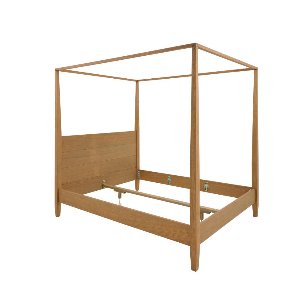 Lit à baldaquin Flamant Cape Cod | Chêne vieilli | Style Hamptons