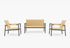 Ensemble causeuse et conversation Flex en osier et aluminium