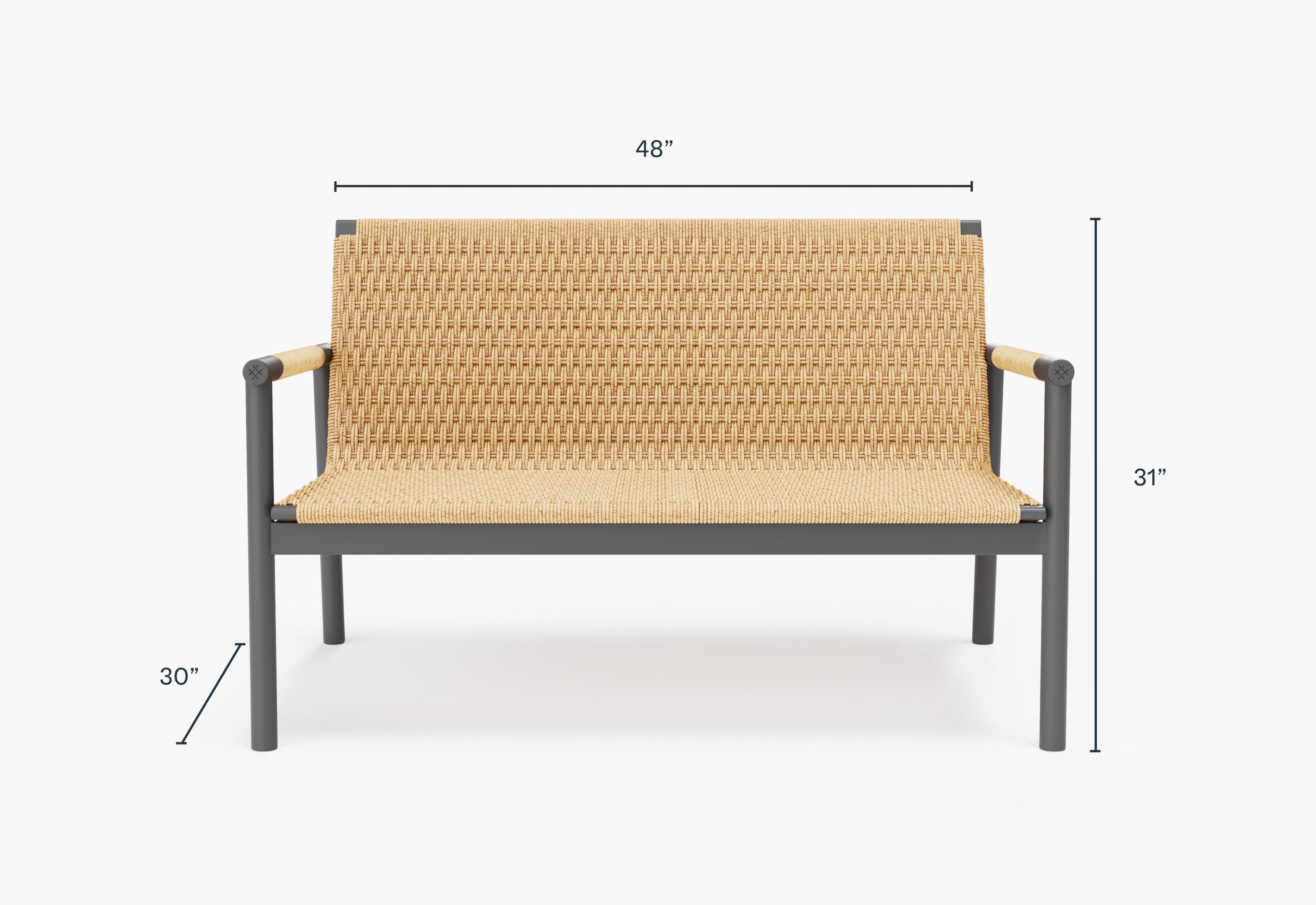 Causeuse flexible en osier et aluminium