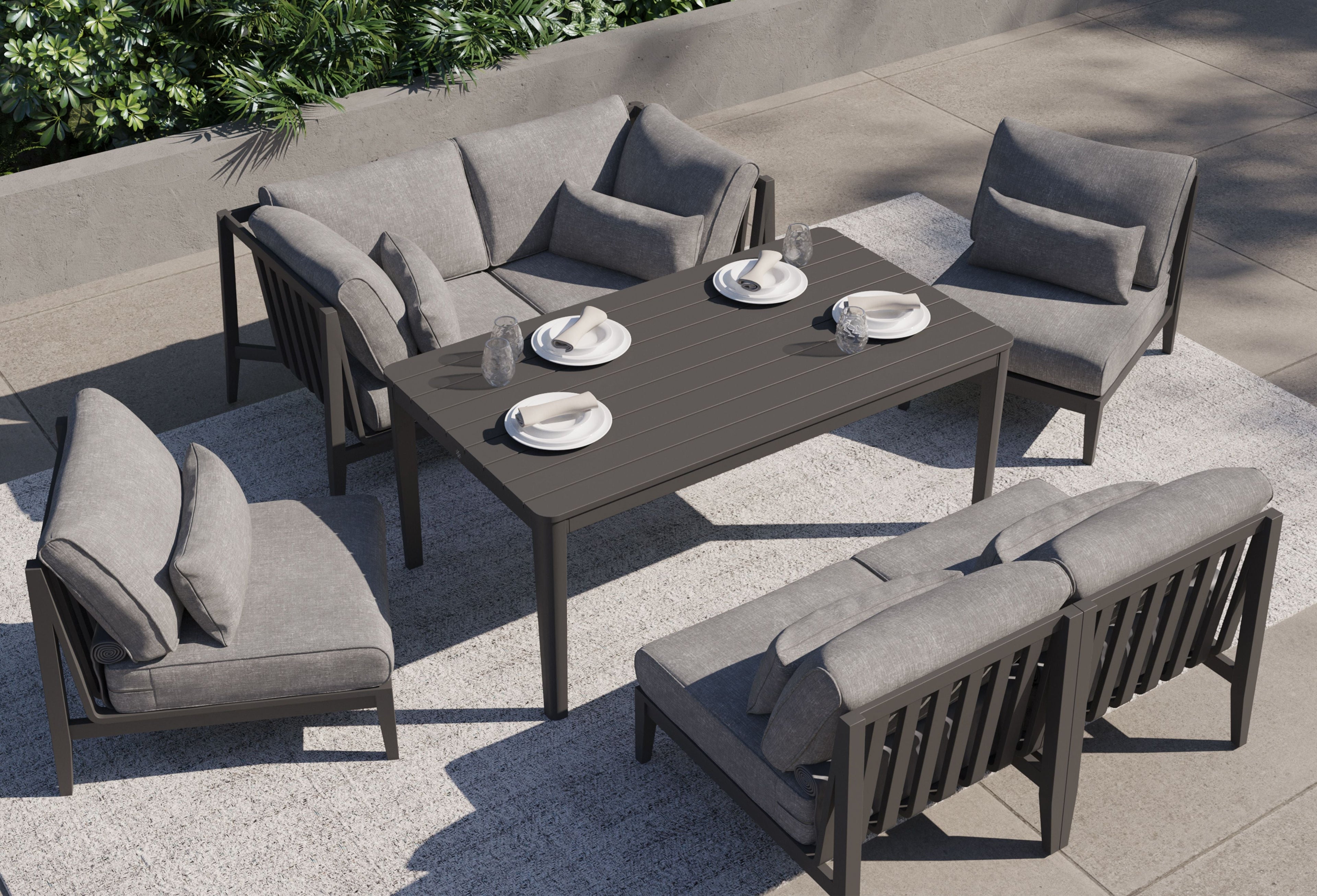 Table de réunion en aluminium