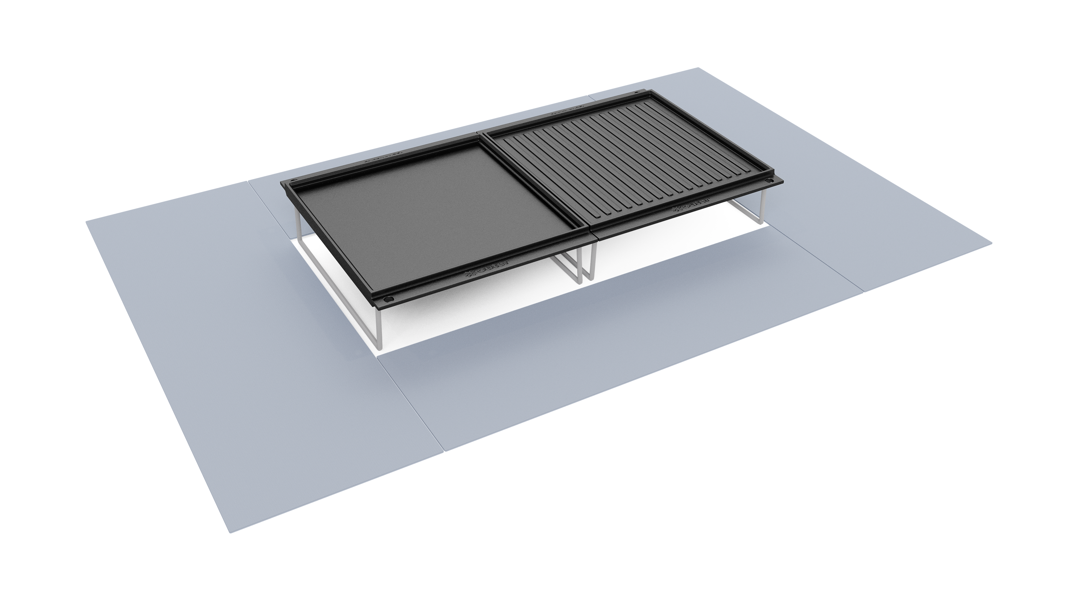 Kit de cuisson avec foyer en béton - Rectangulaire