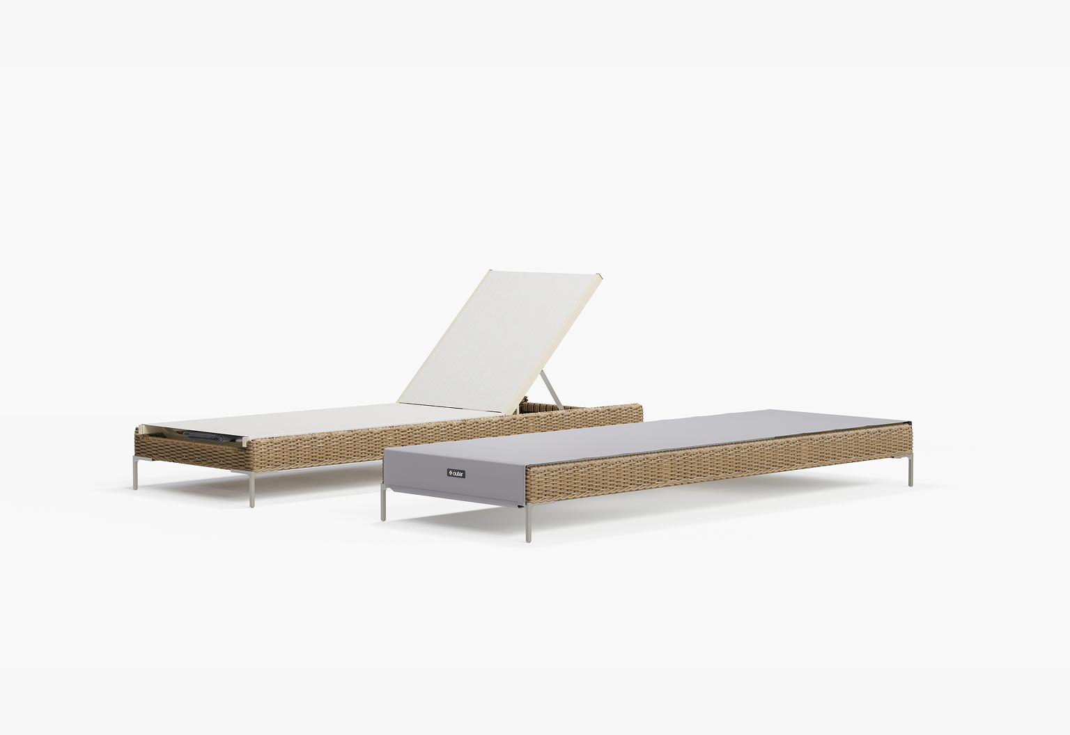 Chaise longue d'extérieur en osier Core