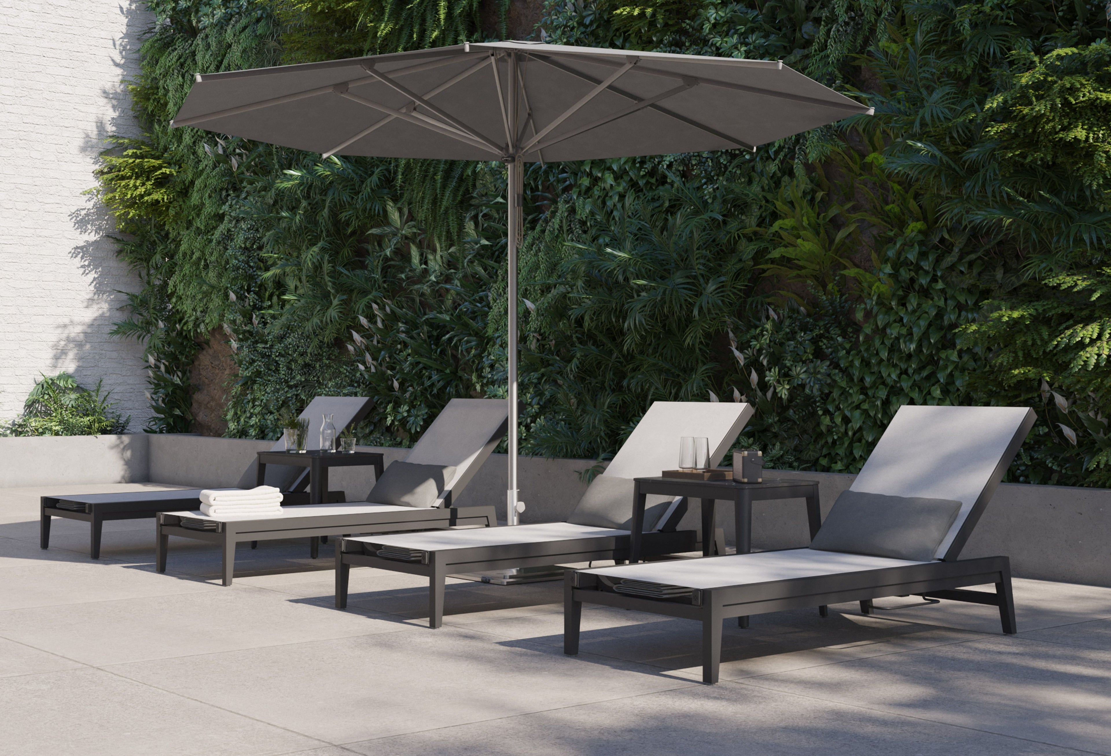 Chaise longue d'extérieur Infinity en aluminium
