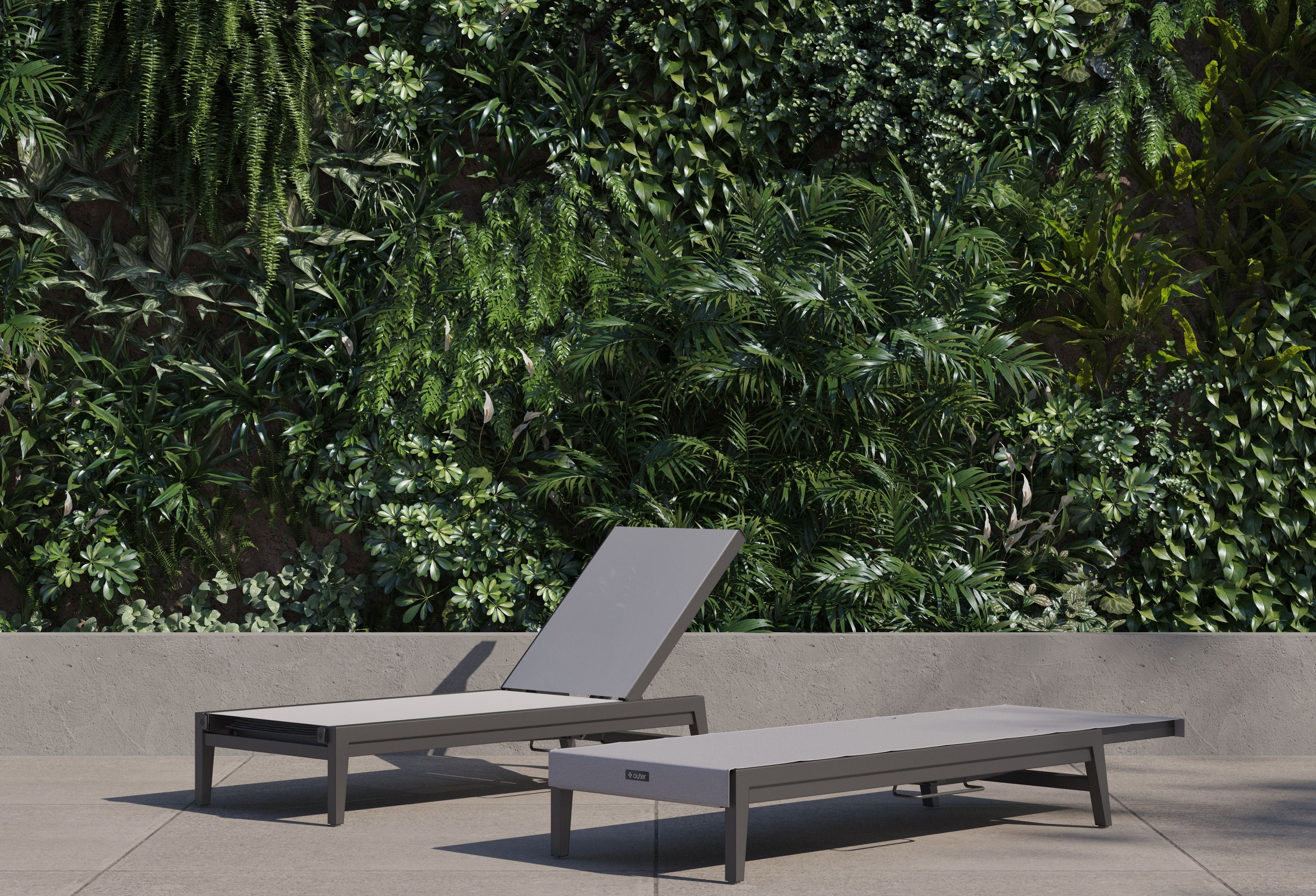 Chaise longue d'extérieur Infinity en aluminium
