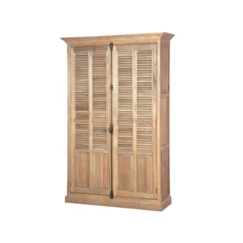 Grande armoire à persiennes patinée