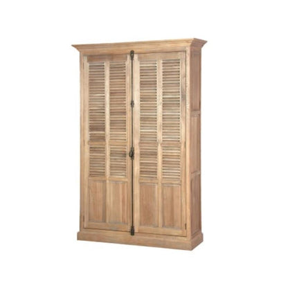 Grande armoire à persiennes patinée
